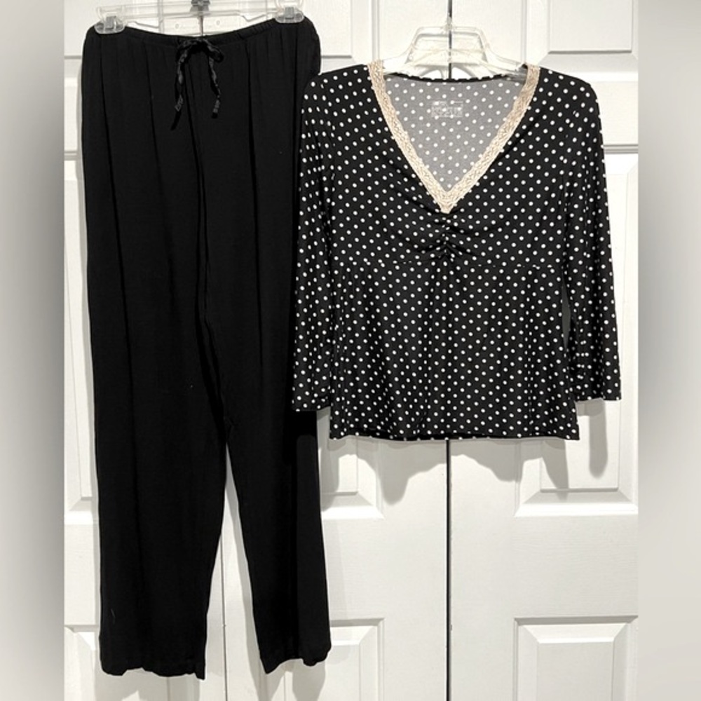 2 Pc PJ Set🖤Diff Brands-Black, Long, Loungewear Pants& Pockets. Long Sleeve Top